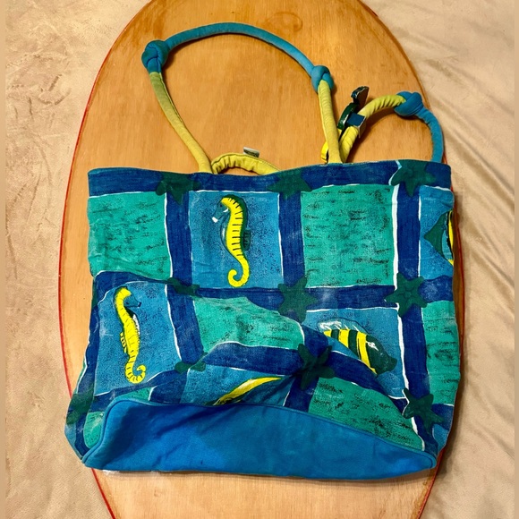 Sun n’ Sand EXTRA LARGE Beach and Pool Lined Seahorse Tote Bag - Picture 8 of 16